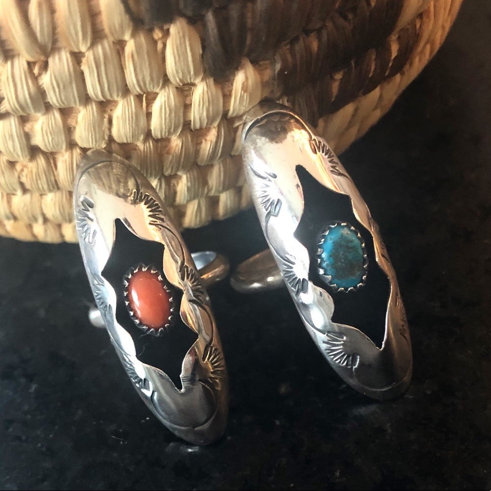 Vintage 1970s Navajo artist-stamped rings.